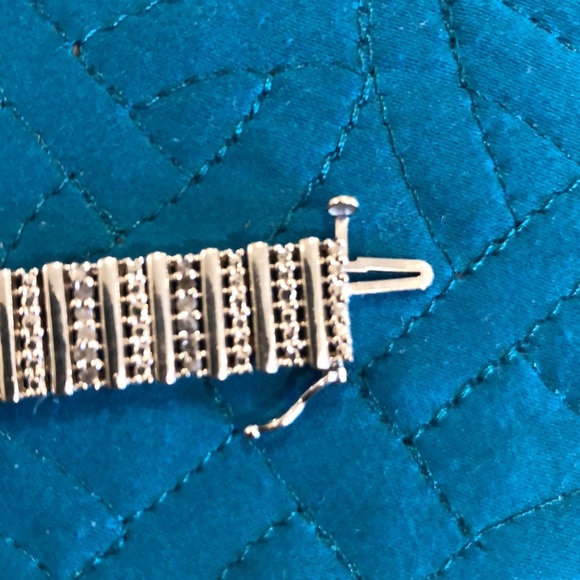 Vintage silver and diamond bracelet - Picture 4 of 6